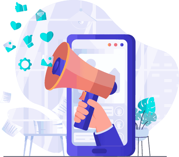 Social media marketing on a smartphone